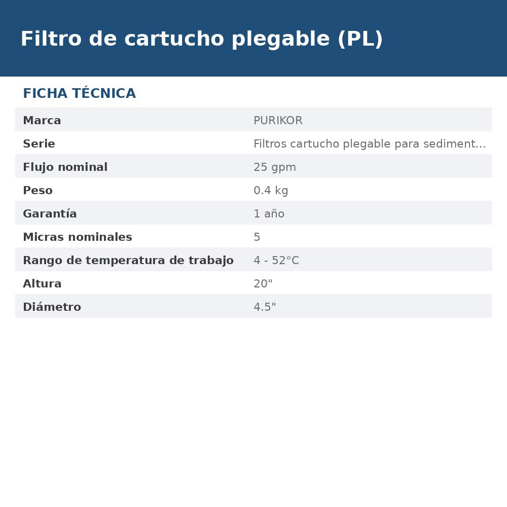 PKCPL4.5X20X5 ficha