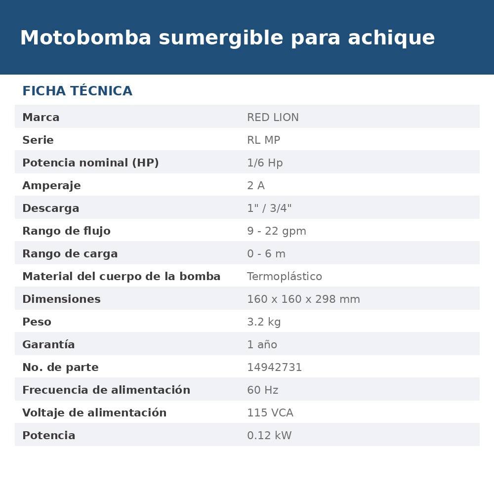 RL-MP16 ficha