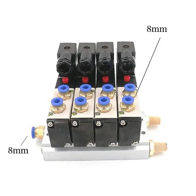 Solenoid Valve Multi-way Combination 4V210-08 Manifold Stations DC12V 24V AC220V With Fittings 5 port 2 position Solenoid Valves