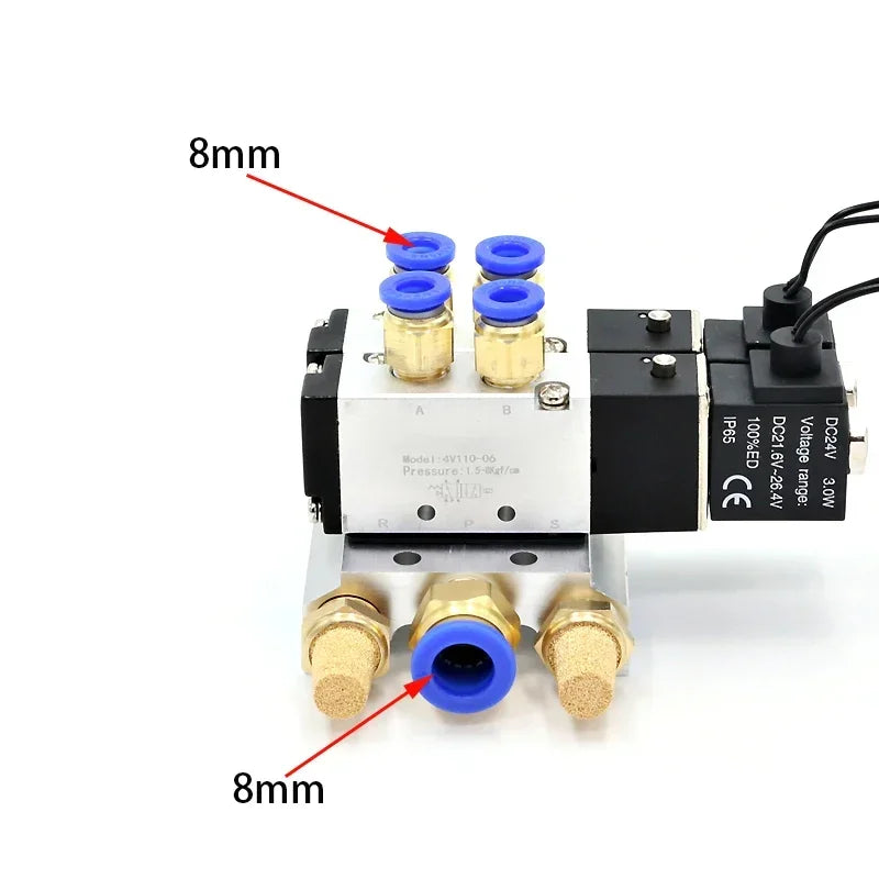 Pneumatic Solenoid Valve 4V110-06 Manifold Stations Multi-way Combination DC12V 24V AC220V 5 port 2 position Solenoid Valves