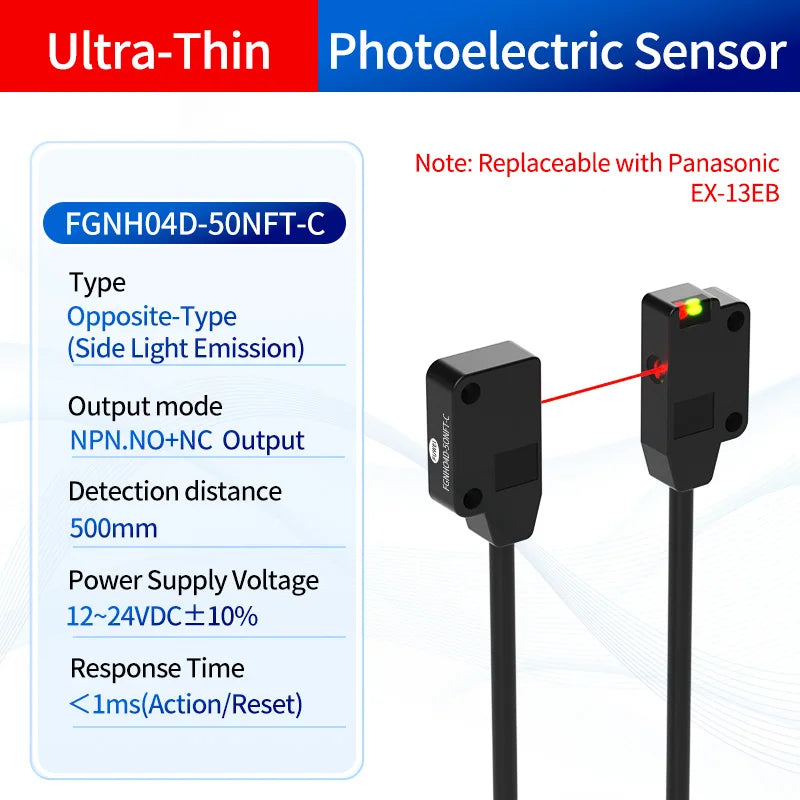 FUWEIFGNH04D-50PFT-C Precision Detection High-speed Stability Ultra-Thin Photoelectric Sensor Micro Sensing Photoelectric Square
