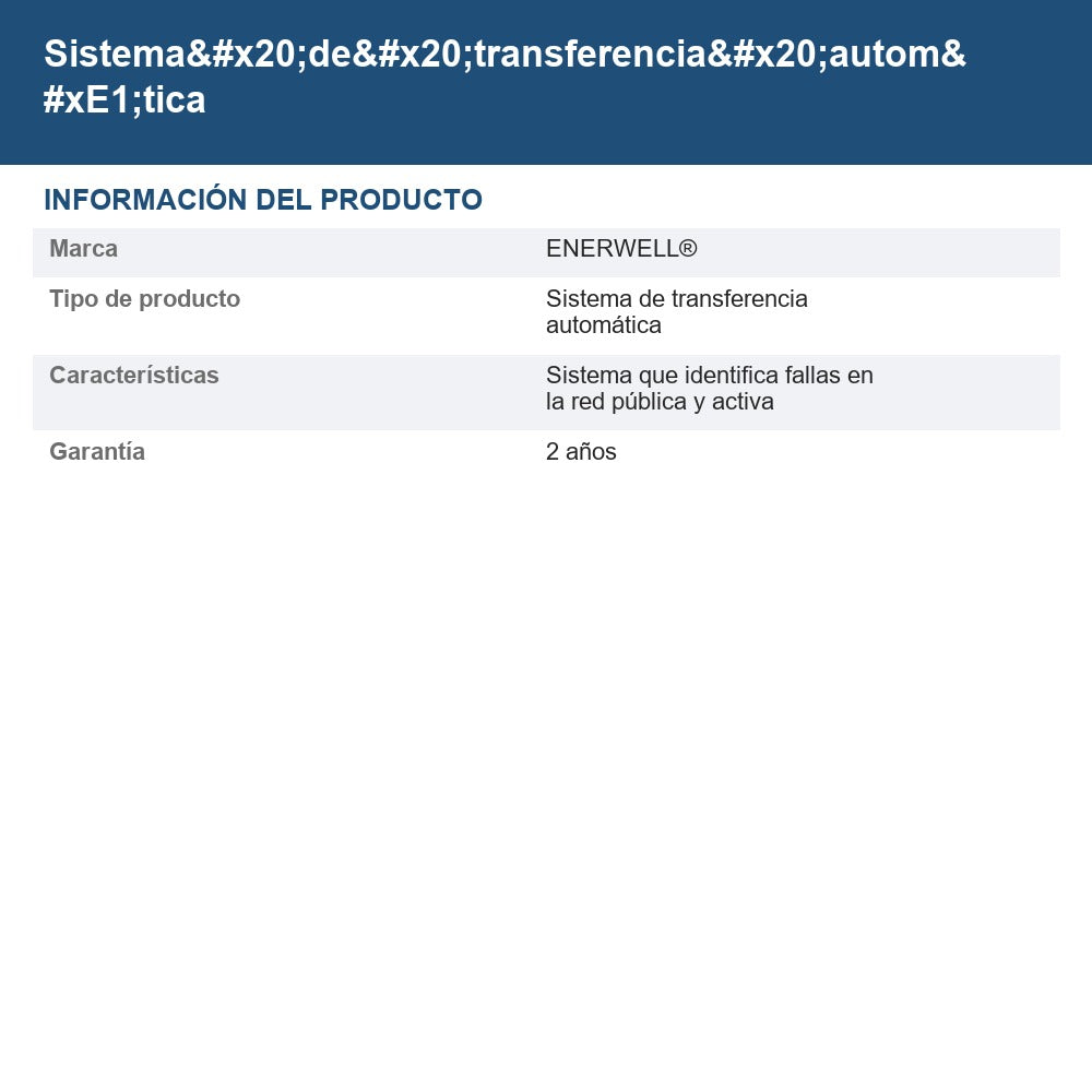 Sistema de transferencia automática A-EGX-ATS200A