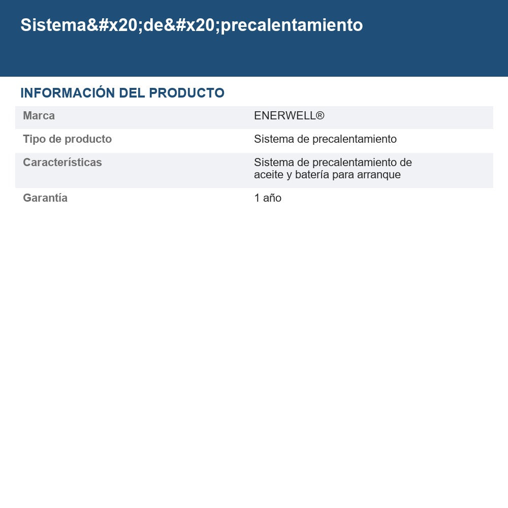 Sistema de precalentamiento A-EGX-PCLTO/AIRE