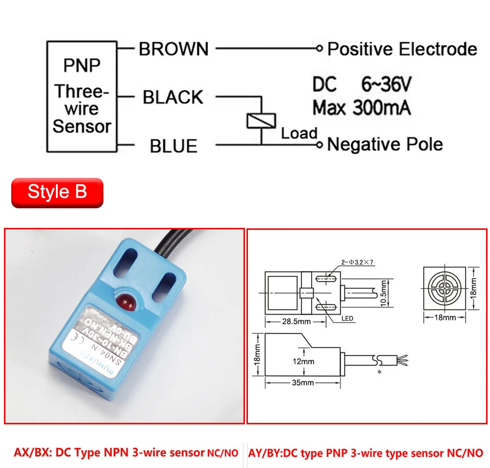 TL-W5MC1 5mm Approach Sensor NPN Inductive Proximity Sensor DIY Parts CNC Laser Endstops Limit Switch NPN Touch Switch
