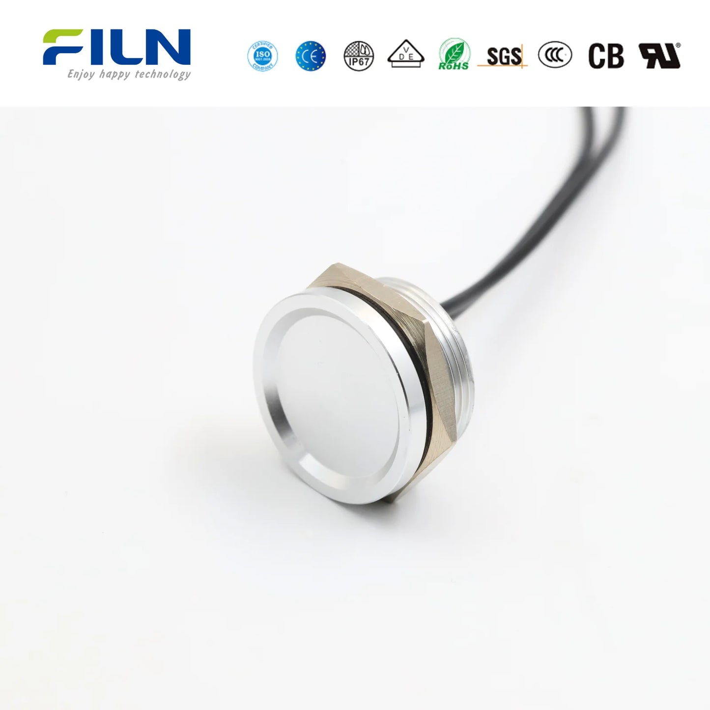 FILN Piezo Push Button Switch Waterproof IP68 16mm 19mm 22mm Industrial Medical Marine  Protection Pulse Output Touch Switch