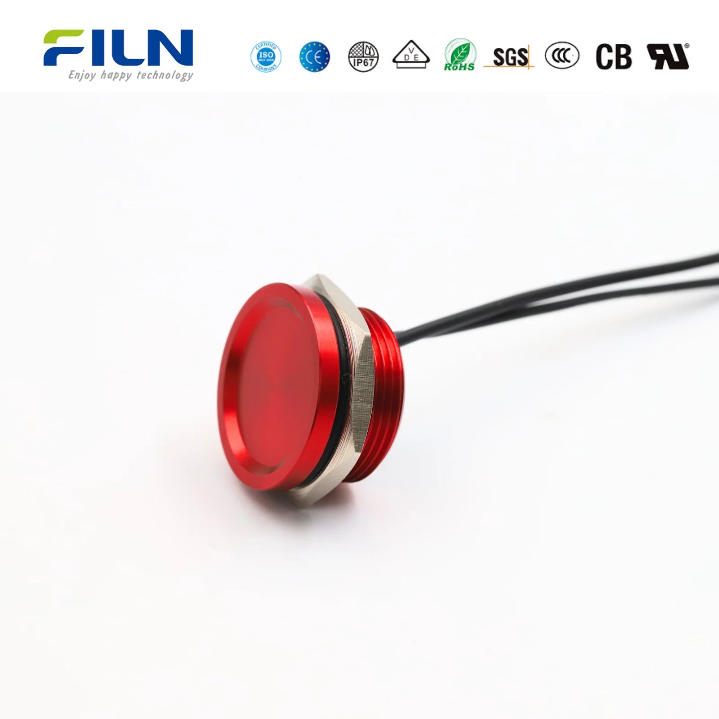 FILN Piezo Push Button Switch Waterproof IP68 16mm 19mm 22mm Industrial Medical Marine  Protection Pulse Output Touch Switch
