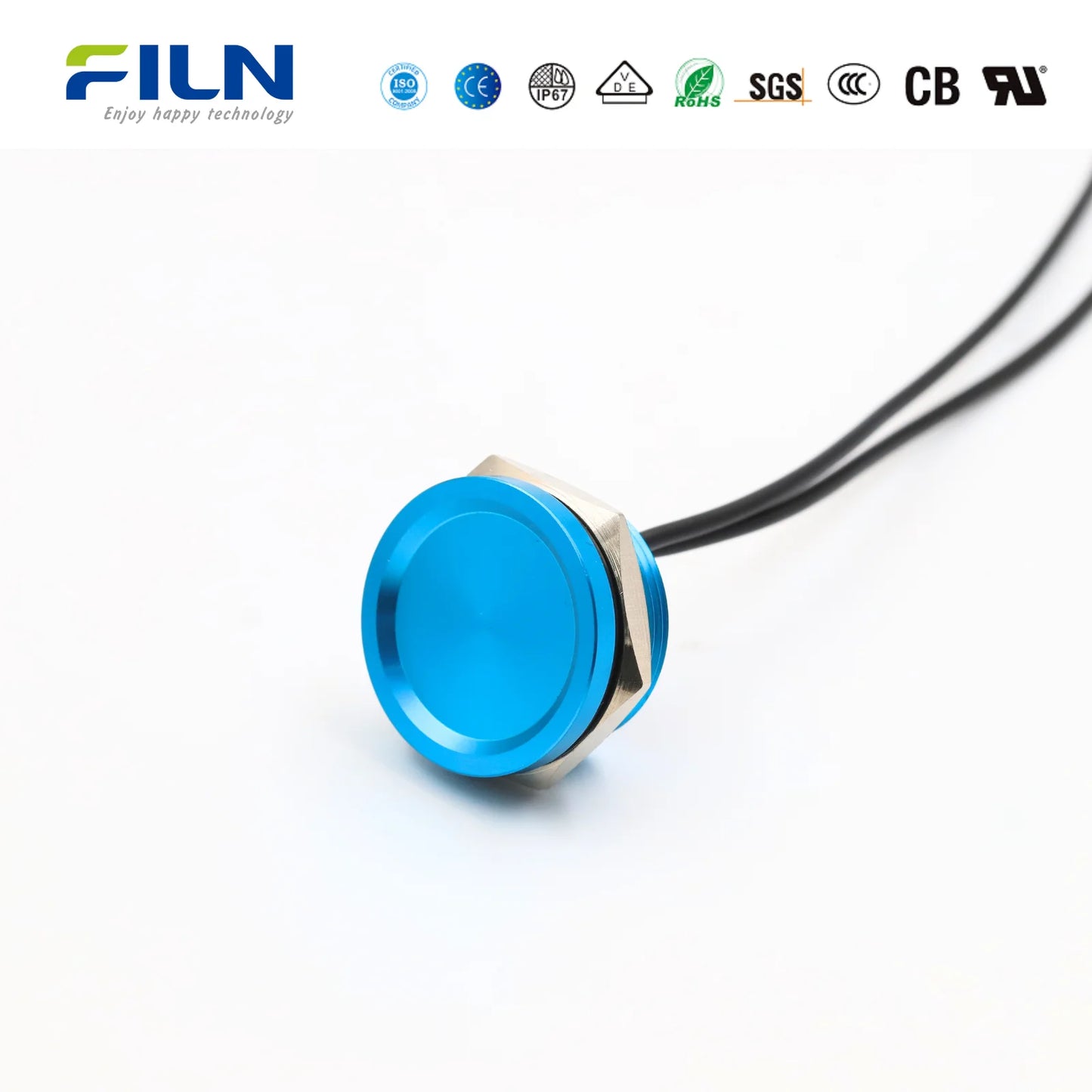 FILN Piezo Push Button Switch Waterproof IP68 16mm 19mm 22mm Industrial Medical Marine  Protection Pulse Output Touch Switch