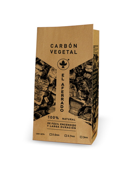 Bolsa para carbón El Aferrado 3 kg kraft, impresa a 1 tinta