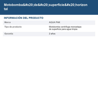 Motobomba de superficie horizontal ALTRA30-3234