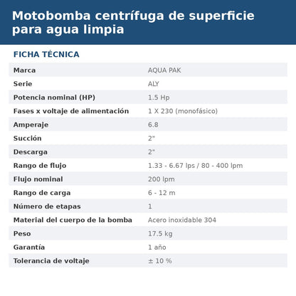 ALY15/1230 ficha