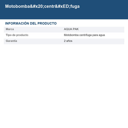 Motobomba centrífuga AQ-CFB150-1127