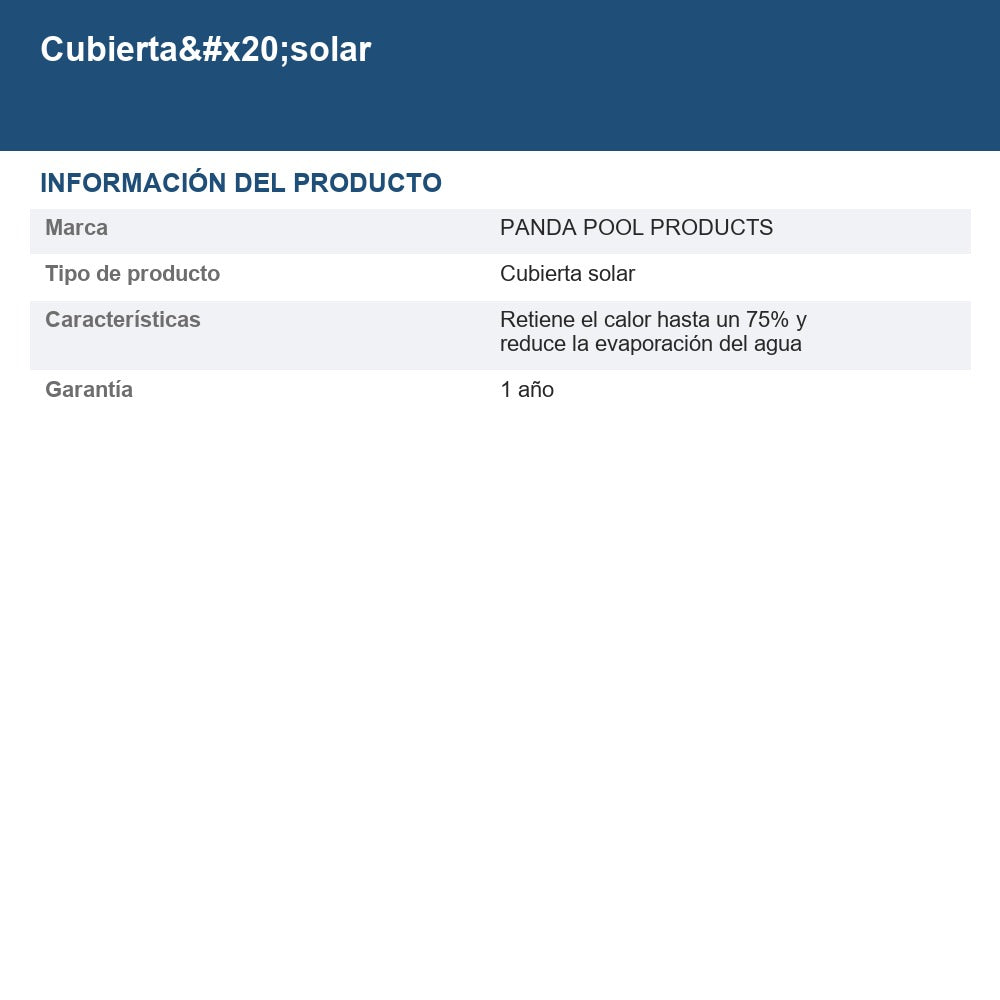 Cubierta solar CSK-2.5X1-BAP-4