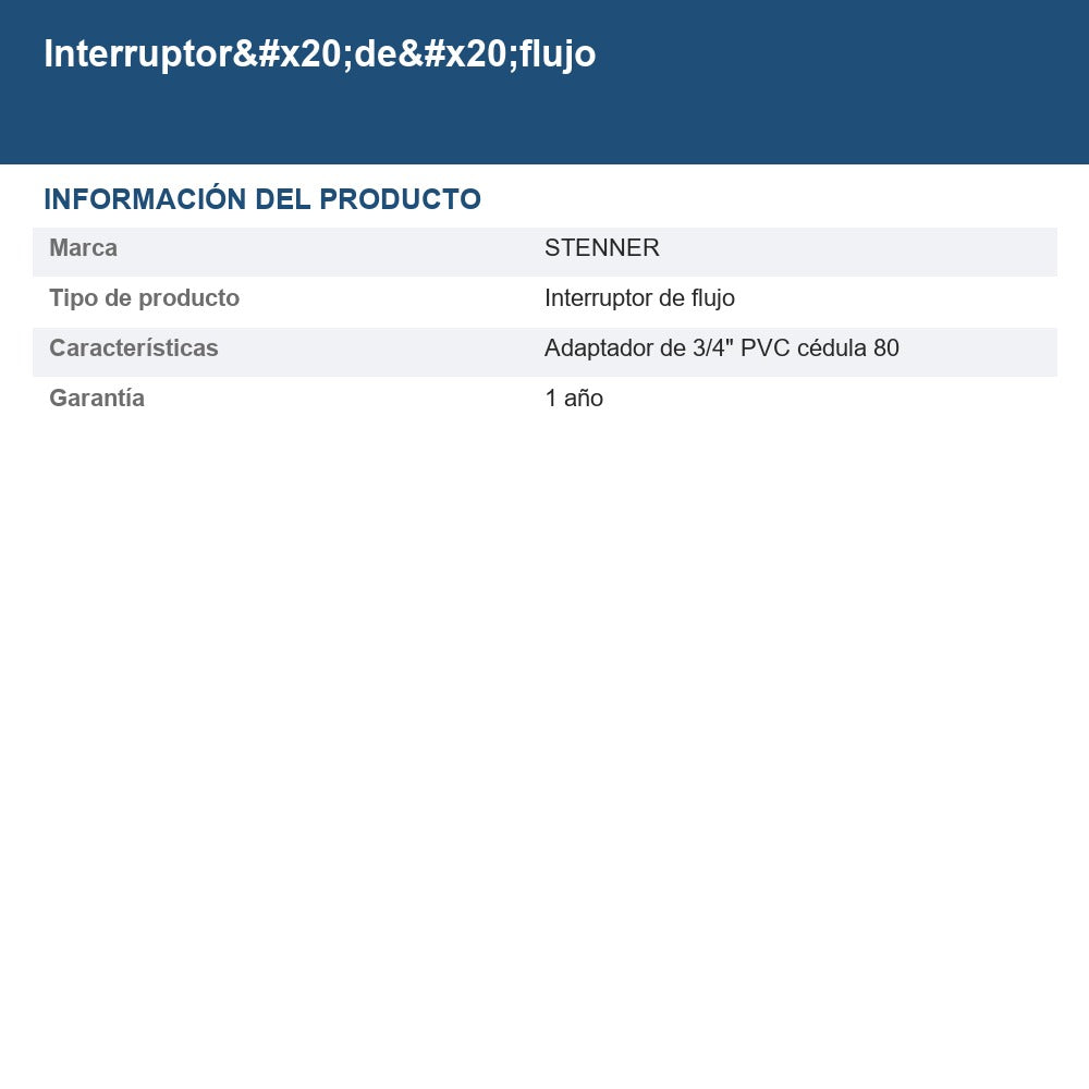 Interruptor de flujo EC500
