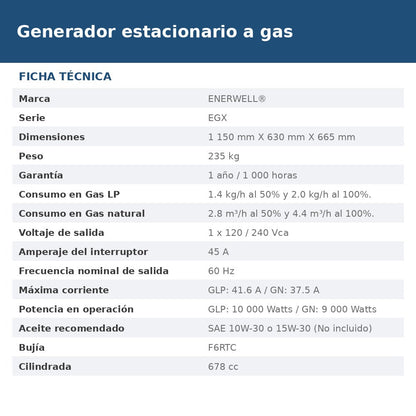 EGX-10KW ficha