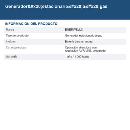 Generador estacionario a gas EGX-15KW-A