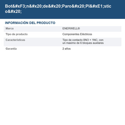 Botón de Paro Plástico EW-B-P-ROJO