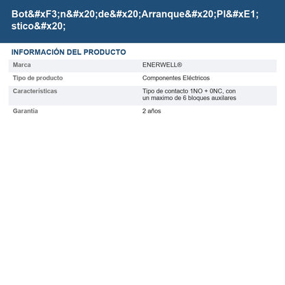 Botón de Arranque Plástico EW-B-P-VERDE