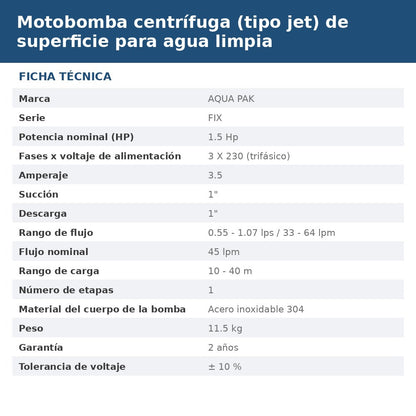 FIX15E/3230 ficha