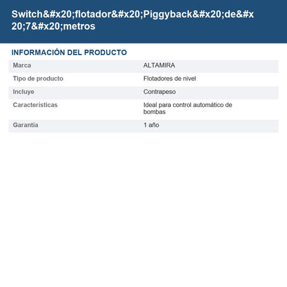 FLOTADOR-AL-PBD7 info