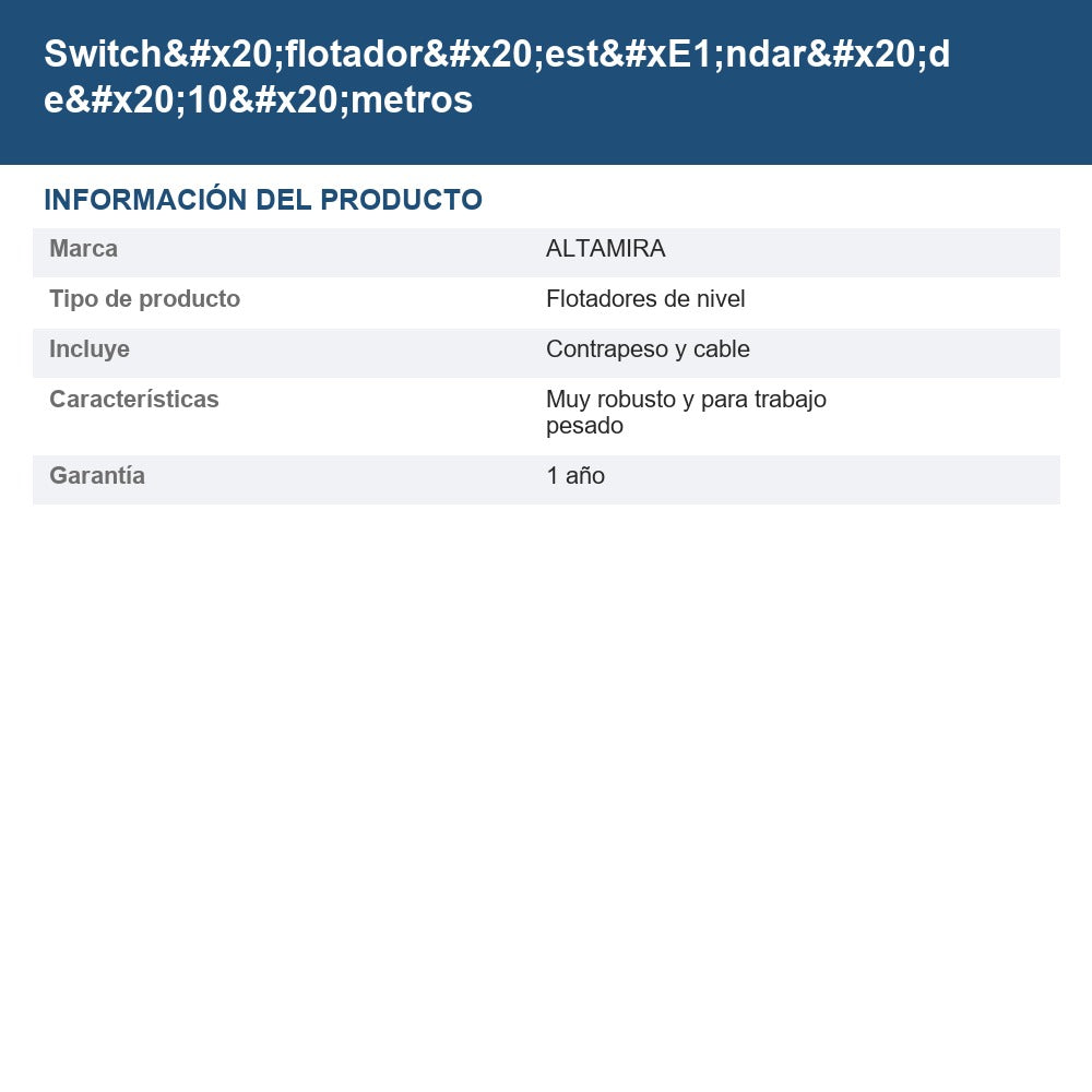 FLOTADOR-ALT10 info