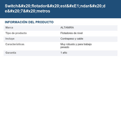 FLOTADOR-ALT7 info