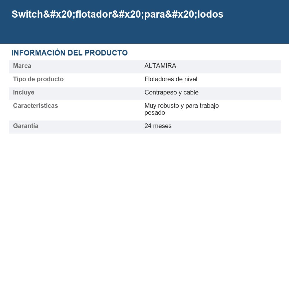 FLOTADOR-LDS info