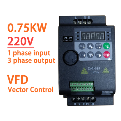 220V 0.75KW/1.5KW/2.2KW 1HP/2HP/3HP Economical Mini VFD Variable Frequency Drive Converter for Motor Speed Control Inverter