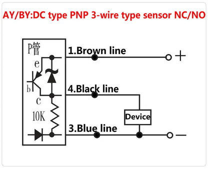 10PCS LJ12A3-4 BX BY AY CY Inductive Proximity Switch NPN LJ12A3-4-Z/AX  PNP Sensor NO NC DC5~36V 4mm Detection Distance
