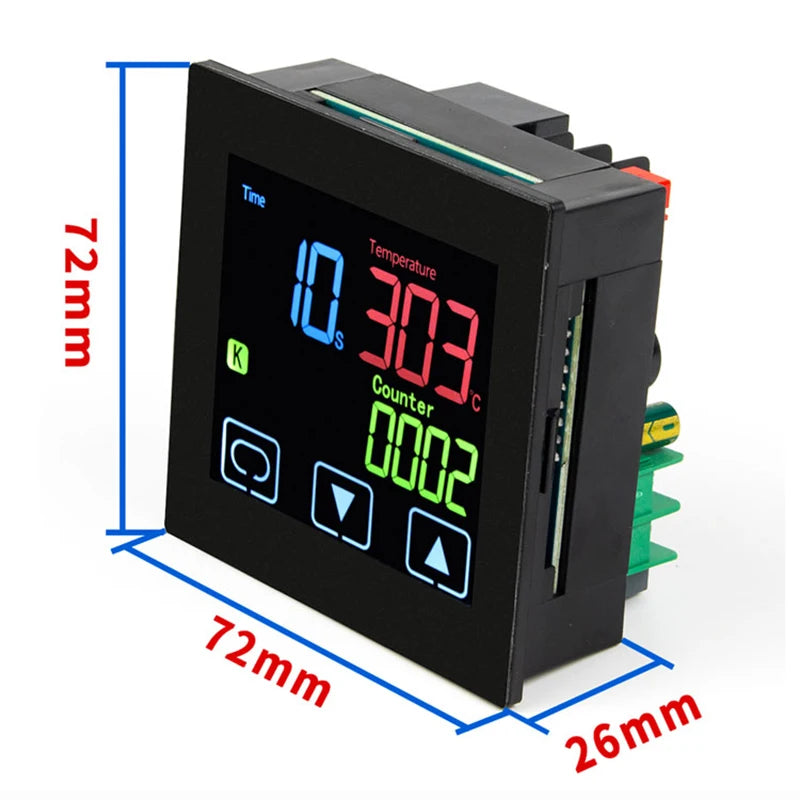Controlador de Temperatura PID para Termofijado (Heat Press), Temporizador y Contador, Pantalla Táctil LCD