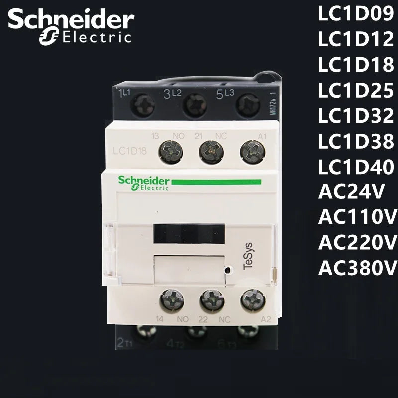 Schneider-Industrial Electrical Control Equipment, AC Contactors, LC1D Series, BC7, F7C, M7C, Q7C, 24V, 110V, 220V, 380V