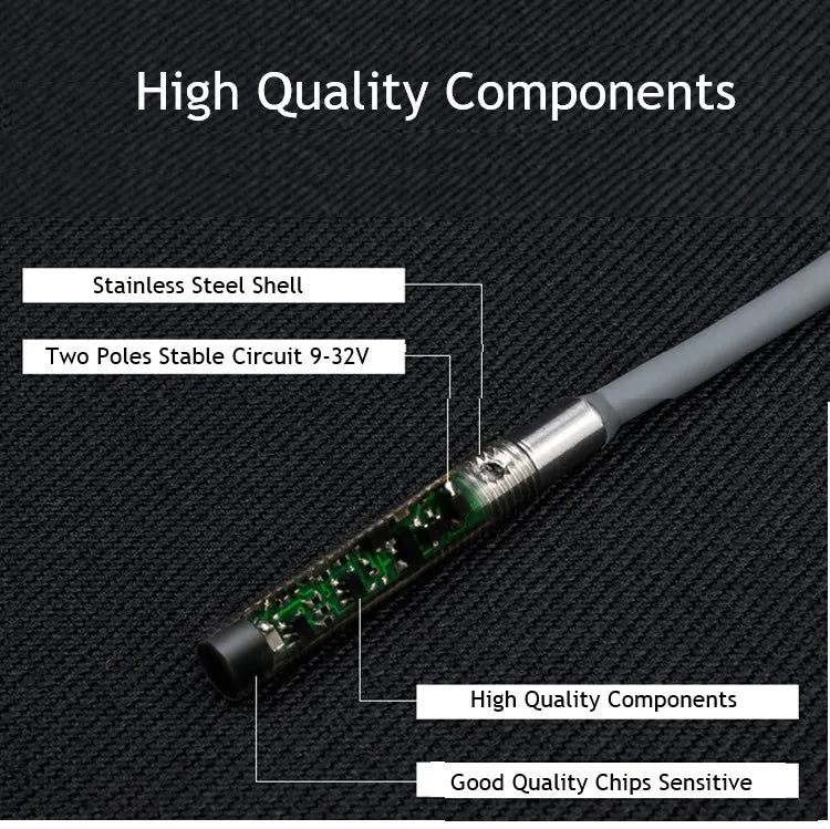 Stainless Steel M3 M4 M5 M6 Mini Proximity Switches Inductive Sensor Switch NPN PNP 0.6mm 0.8mm 1mm 1.2mm Detective Distance