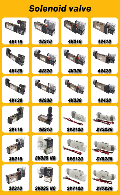 2V025-08 Normally Open 12V 24V 220V 1/4" BSP 2 Way 2 Position Air Solenoid Valve 2V025-08 Pneumatic Control Valve