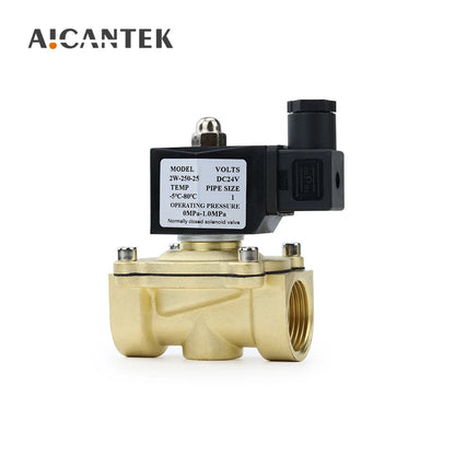 Electroválvula Solenoide Normalmente Cerrada 1/4"-1" (DN8-DN32), IP65, 12V/24V/110V/220V, Agua/Aceite/Aire