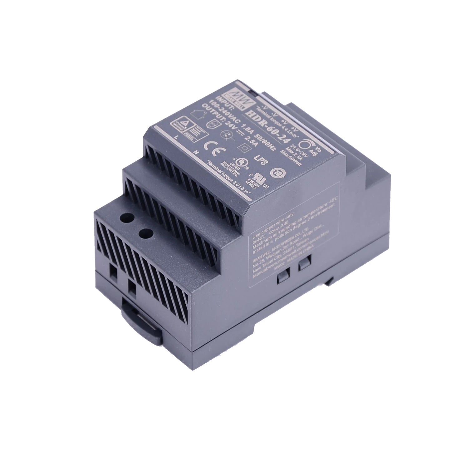 Original Mean Well HDR-15 30 60 100 150 Series DC 5V 12V 15V 24V 48V Meanwell Ultra Slim Step Shape DIN Rail Power Supply