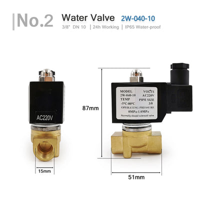 1/4" 3/8" 1/2" 3/4" 1" DN8/10/15/20/25/32 Electric Solenoid Valve Normally Closed IP65 for Water Oil Air 12V 24V 220V 110V