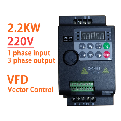 220V 0.75KW/1.5KW/2.2KW 1HP/2HP/3HP Economical Mini VFD Variable Frequency Drive Converter for Motor Speed Control Inverter