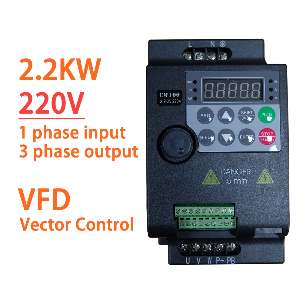 220V 0.75KW/1.5KW/2.2KW 1HP/2HP/3HP Economical Mini VFD Variable Frequency Drive Converter for Motor Speed Control Inverter