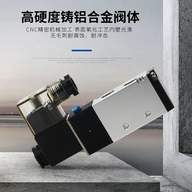 4V210-08 4v110-06 M5 Pneumatic Solenoid Air Valve 1/4" 1/8" 3/8" 1/2" inch 2/5 Electromagnetic 4V310-10 12V 24V 110V 220V