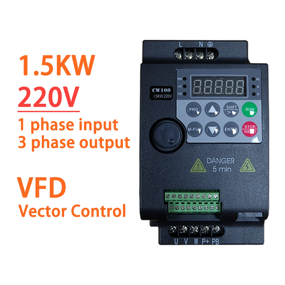 220V 0.75KW/1.5KW/2.2KW 1HP/2HP/3HP Economical Mini VFD Variable Frequency Drive Converter for Motor Speed Control Inverter
