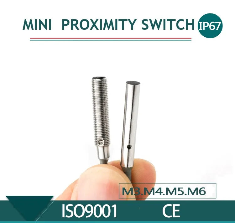 Stainless Steel M3 M4 M5 M6 Mini Proximity Switches Inductive Sensor Switch NPN PNP 0.6mm 0.8mm 1mm 1.2mm Detective Distance