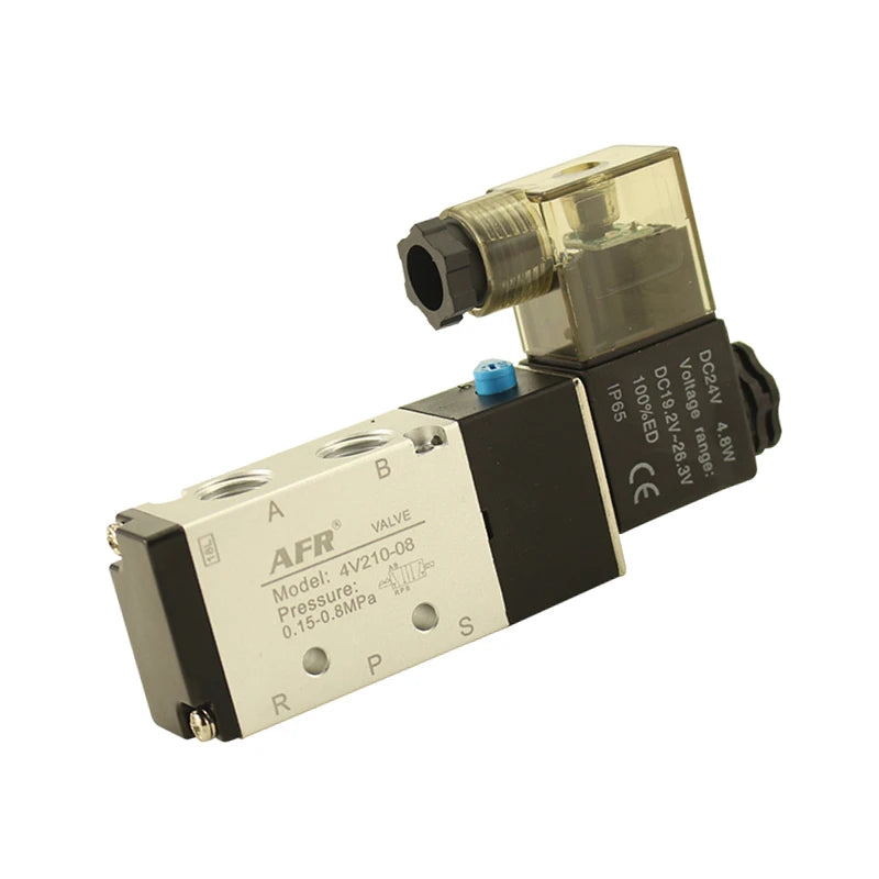 4V210-08 4v110-06 M5 Pneumatic Solenoid Air Valve 1/4" 1/8" 3/8" 1/2" inch 2/5 Electromagnetic 4V310-10 12V 24V 110V 220V