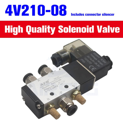 4V210-08 4v110-06 M5 Pneumatic Solenoid Air Valve 1/4" 1/8" 3/8" 1/2" inch 2/5 Electromagnetic 4V310-10 12V 24V 110V 220V