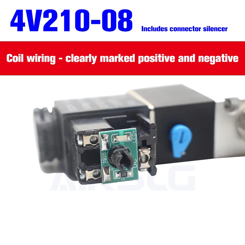 4V210-08 4v110-06 M5 Pneumatic Solenoid Air Valve 1/4" 1/8" 3/8" 1/2" inch 2/5 Electromagnetic 4V310-10 12V 24V 110V 220V