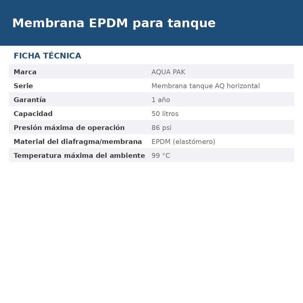 MEMB-ALT50L/EPDM ficha