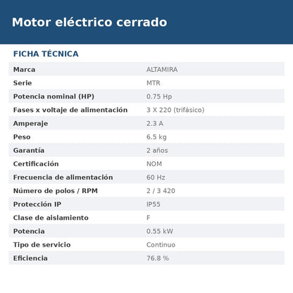 MTR-P-T0.75 ficha