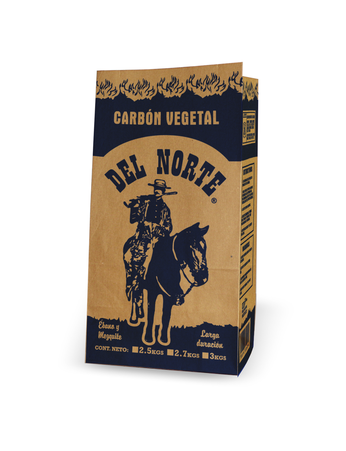 Bolsa para carbón Del Norte 3 kg kraft 1 tinta azul
