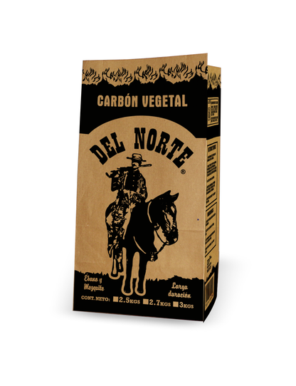 Bolsa para carbón Del Norte 3 kg kraft 1 tinta negro, paquete de 500 piezas