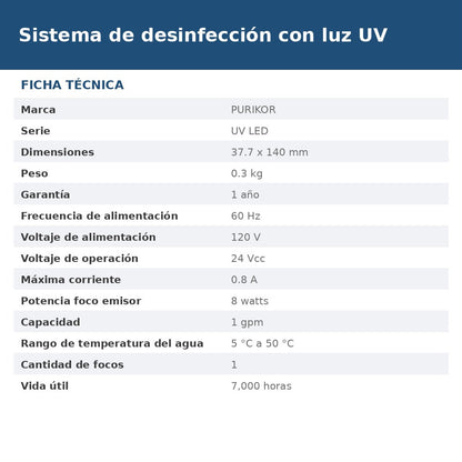 PK-UV-LED4 ficha