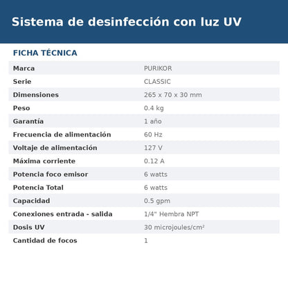 PKUV-0.5-AV-PH ficha