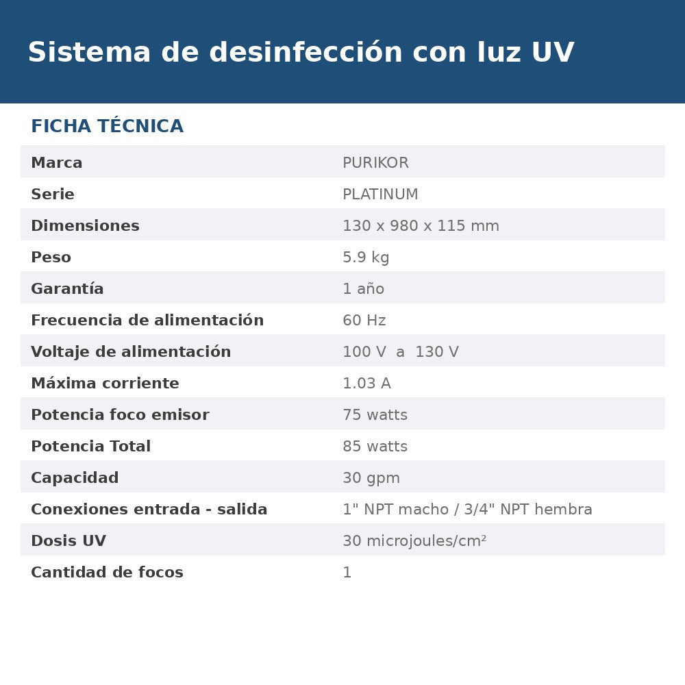 PKUV-30-RAV-PH ficha